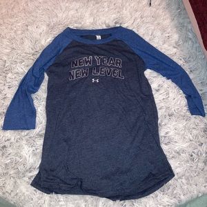 EUC Under Armour Blue Baseball Style T-Shirt S